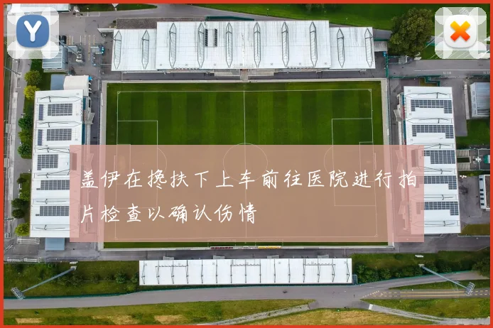 盖伊在搀扶下上车前往医院进行拍片检查以确认伤情